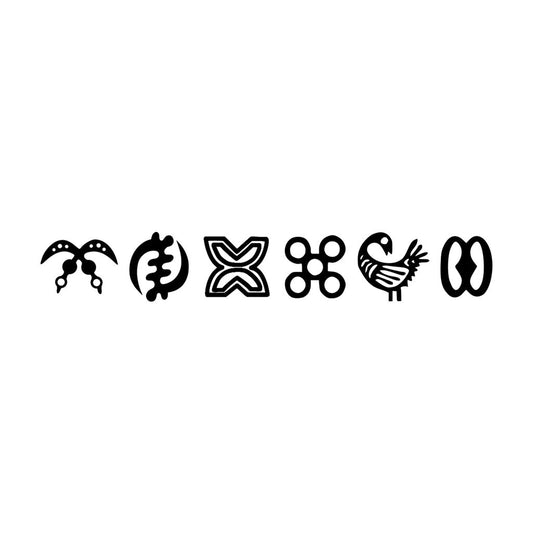 6 X African Adinkra symbols Temporary Tattoo Lasts 1 week Hope loyalty courage freedom