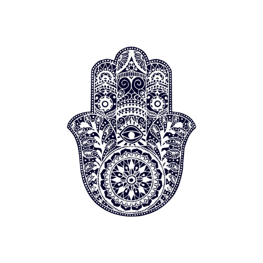 Hamsa Hand Temporary Tattoo Lasts 1 week hippie Henna Hand of Fatima Miriam