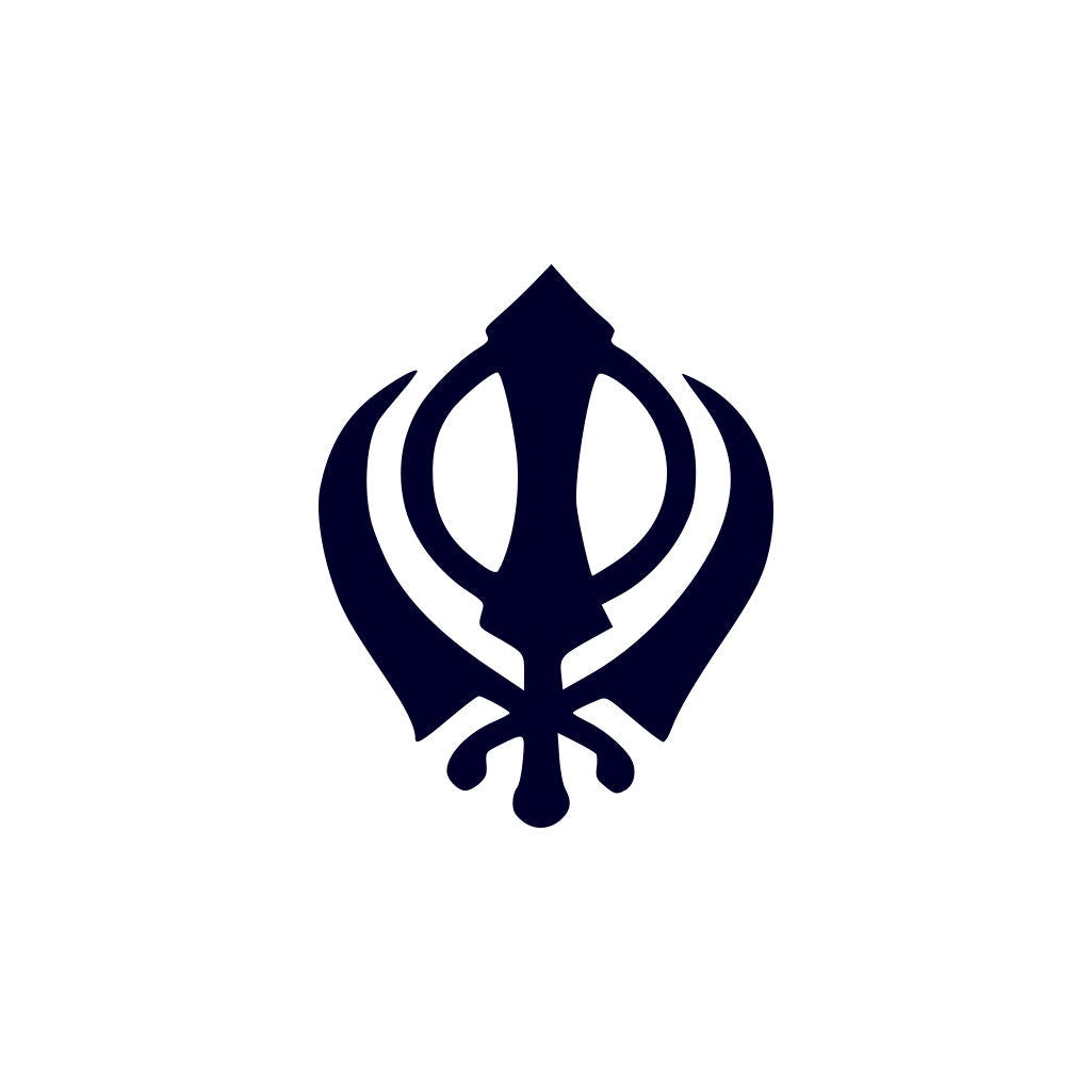 2 X Khanda Temporary Tattoo Lasts 1 week Sikh symbol