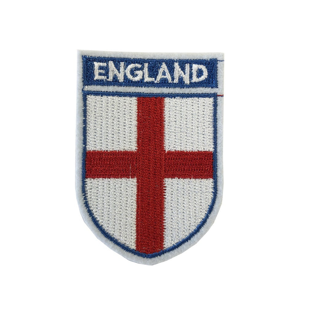 England Embroidery Patch Iron on or Sew on Embroidered Motif Transfer English Flag heart Rose Team Crest