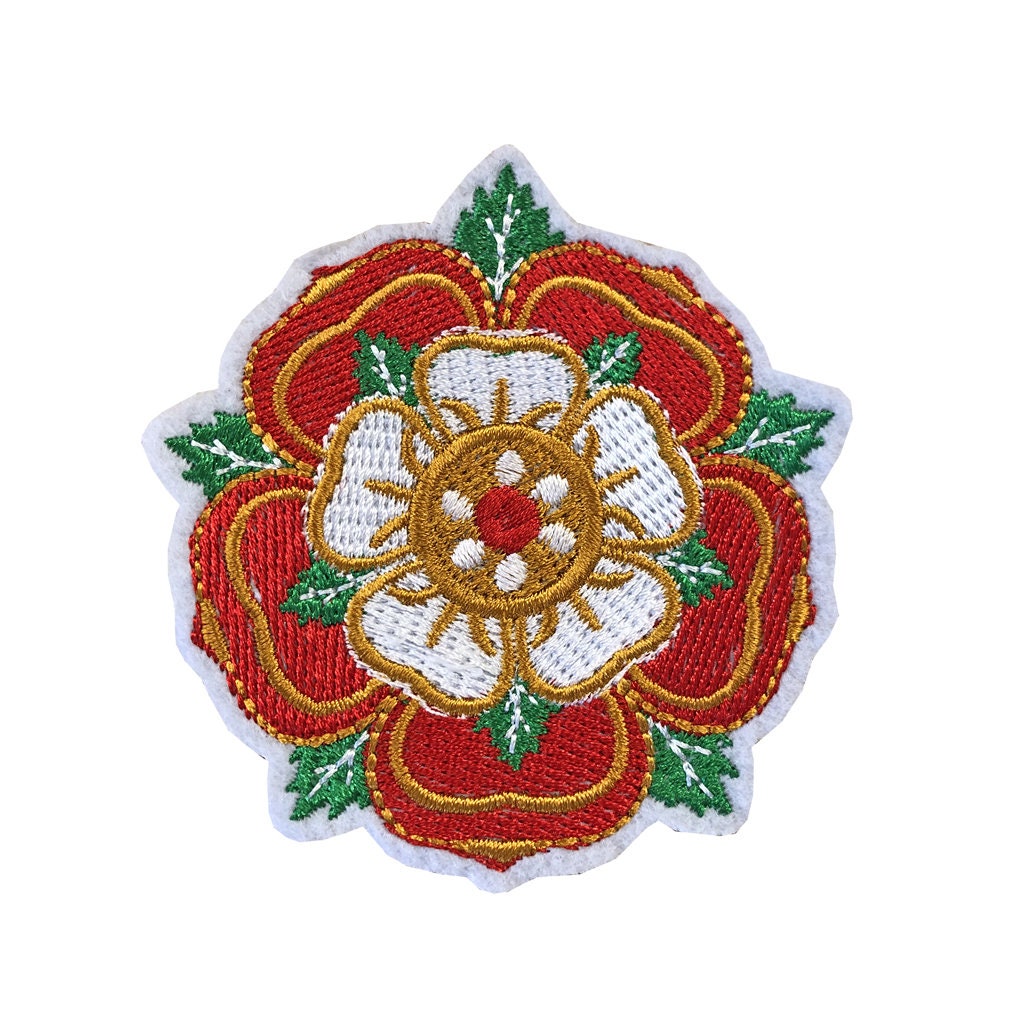 England Roses Embroidery Patch Iron on or Sew on England Tudor Rose