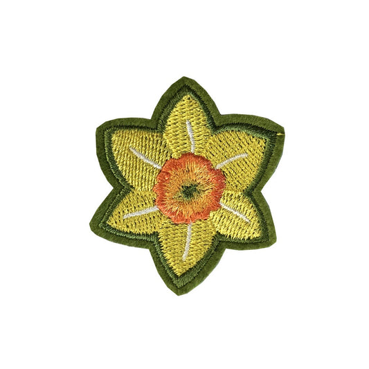 Wales daffodil Embroidery Patch Iron on or Sew on Embroidered Cymru Welsh