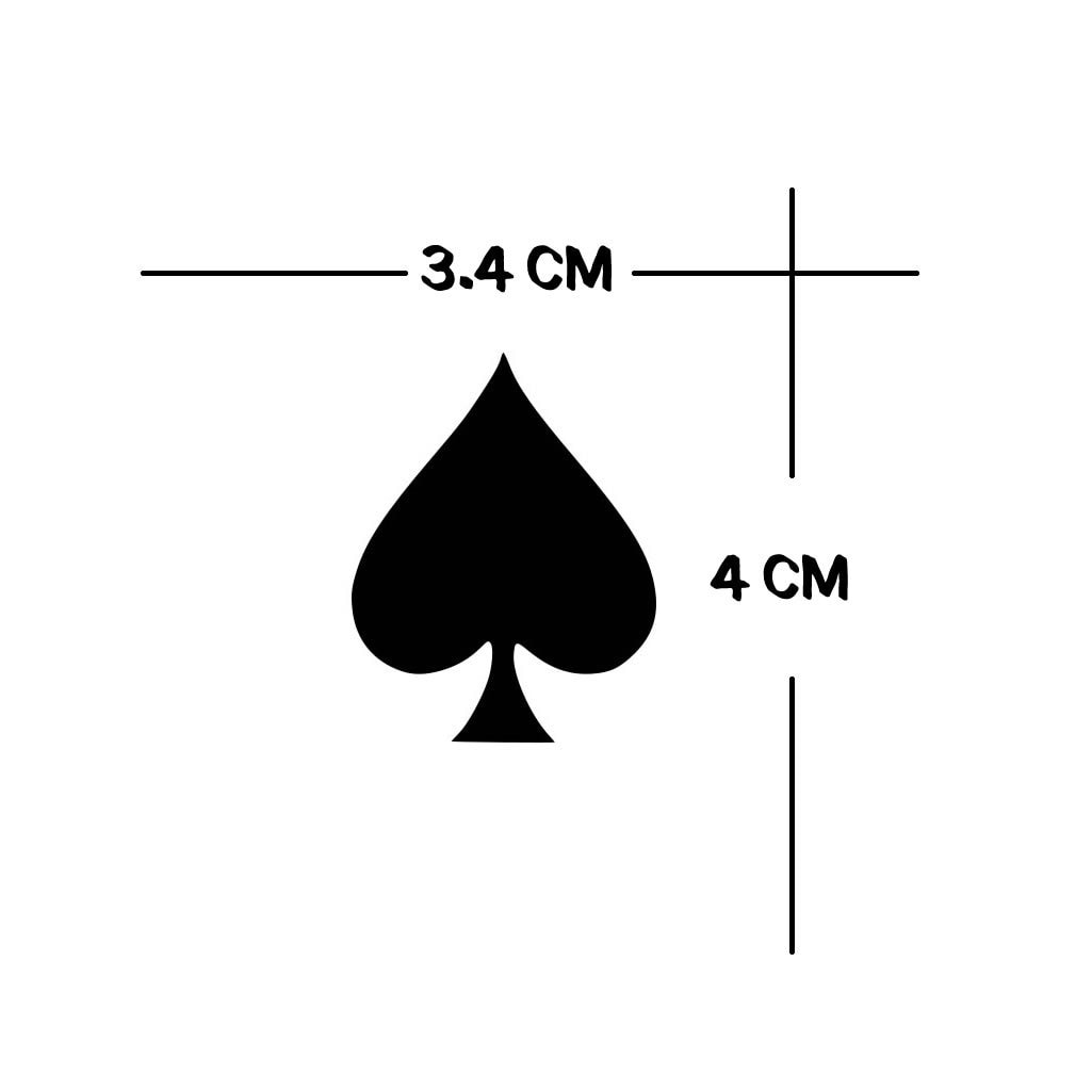 2 x Spades Semi Permanent Tattoo Waterproof Lasts 1 - 2 weeks ace of spades card suit