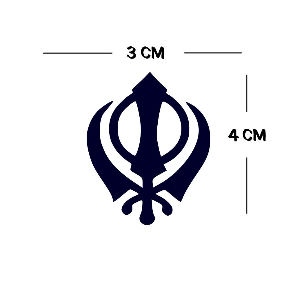 Khanda Semi Permanent Tattoo Waterproof Lasts 1 - 2 weeks Sikh symbol