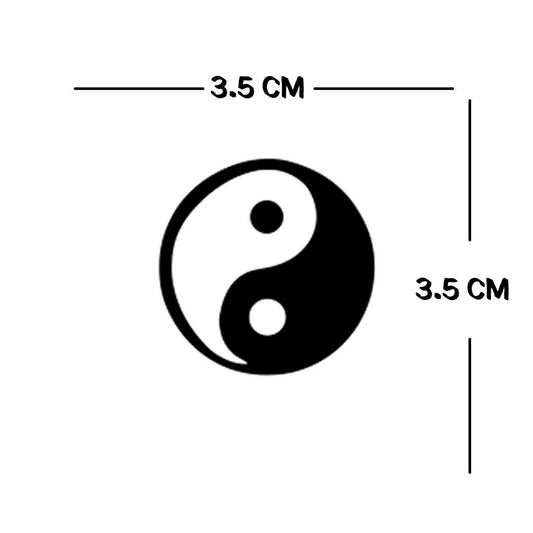 Ying Yang Semi Permanent Tattoo Waterproof Lasts 1 - 2 weeks Symbol