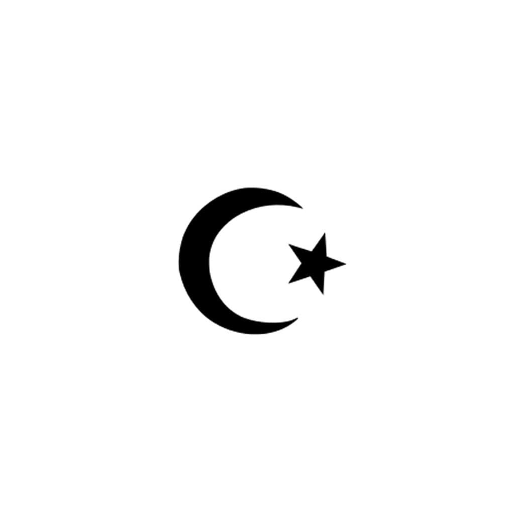 Crescent moon Semi Permanent Tattoo Waterproof Lasts 1 - 2 weeks Muslim Symbol