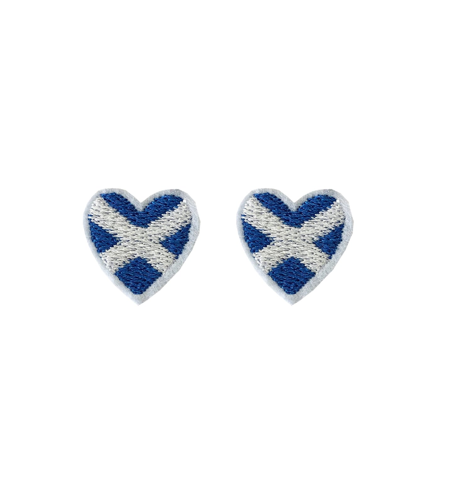 2 X Scotland Flag HEART Embroidery Patch Iron on or Sew on patch Scottish