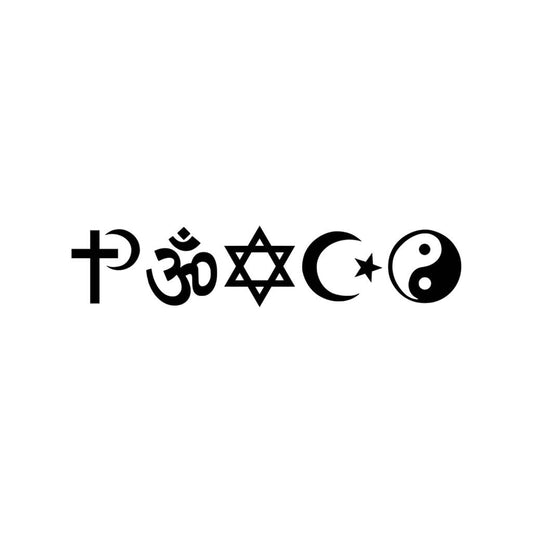 Hippie Peace Semi Permanent Tattoo Waterproof Lasts 1 - 2 weeks ying yang cross om Star of david crescent moon