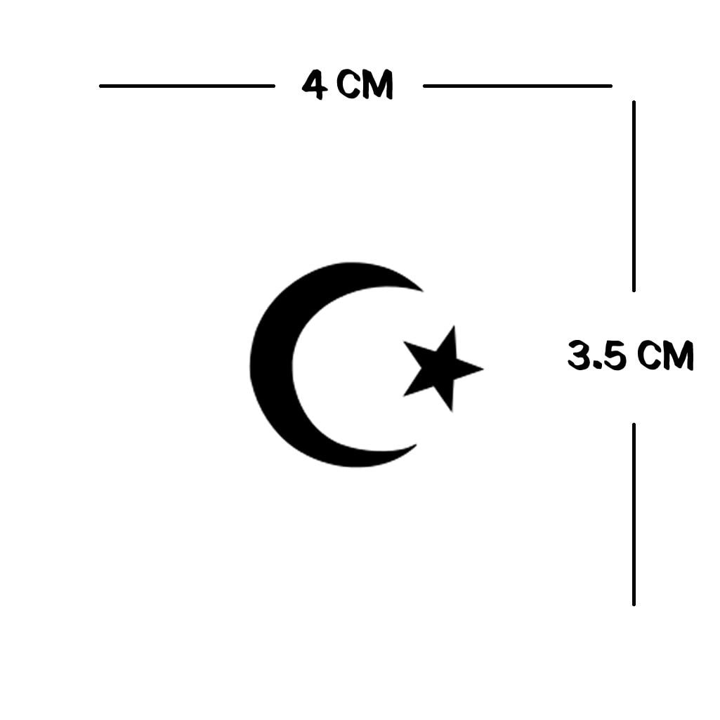 Crescent moon Semi Permanent Tattoo Waterproof Lasts 1 - 2 weeks Muslim Symbol