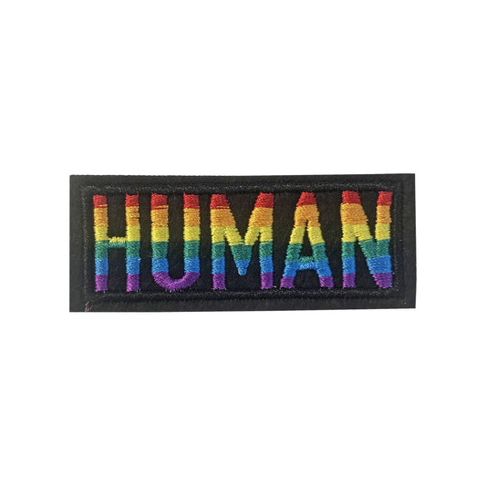 Human LGBT RAINBOW Embroidery Patch Iron on or Sew on Embroidered Motif Transfer lgbtq