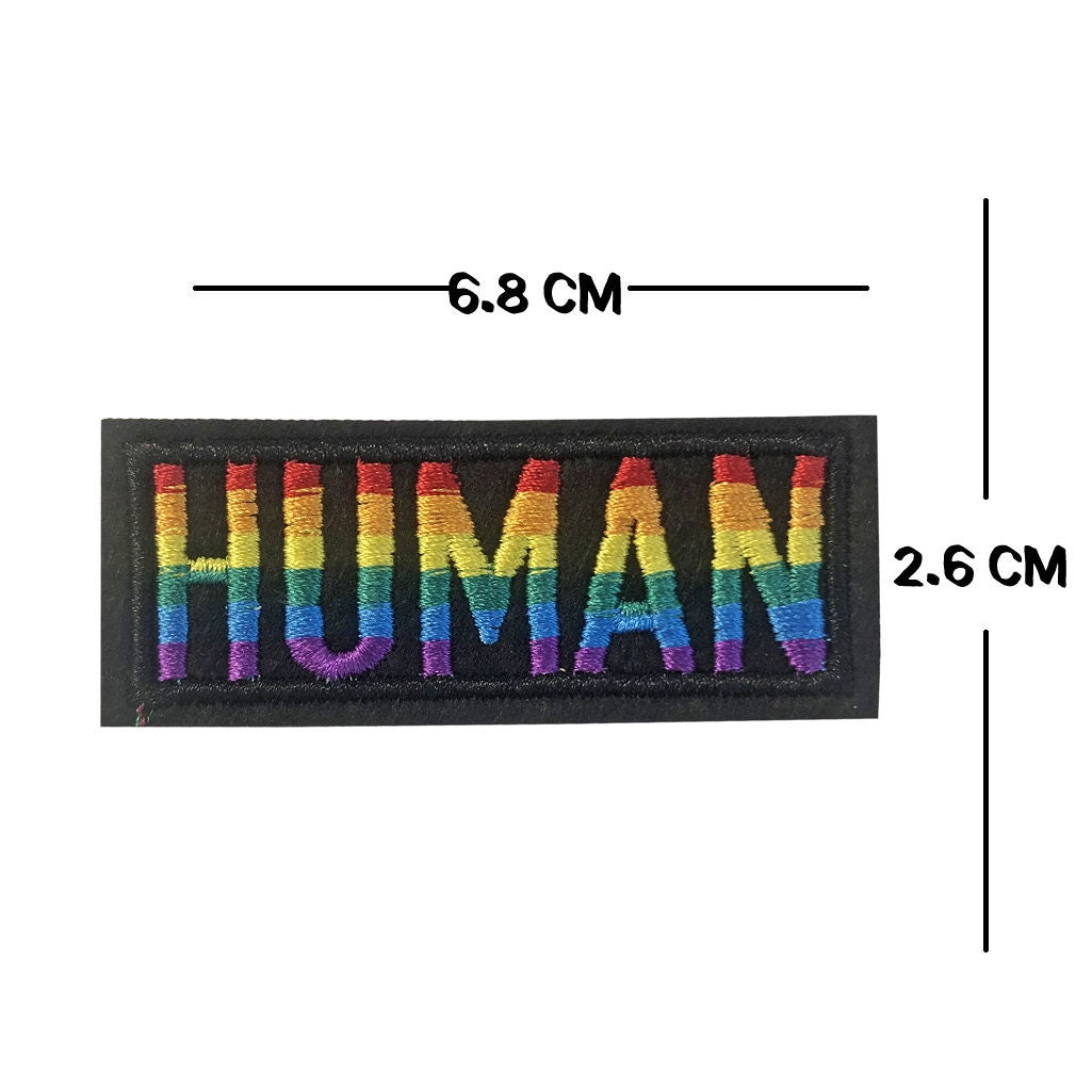 Human LGBT RAINBOW Embroidery Patch Iron on or Sew on Embroidered Motif Transfer lgbtq