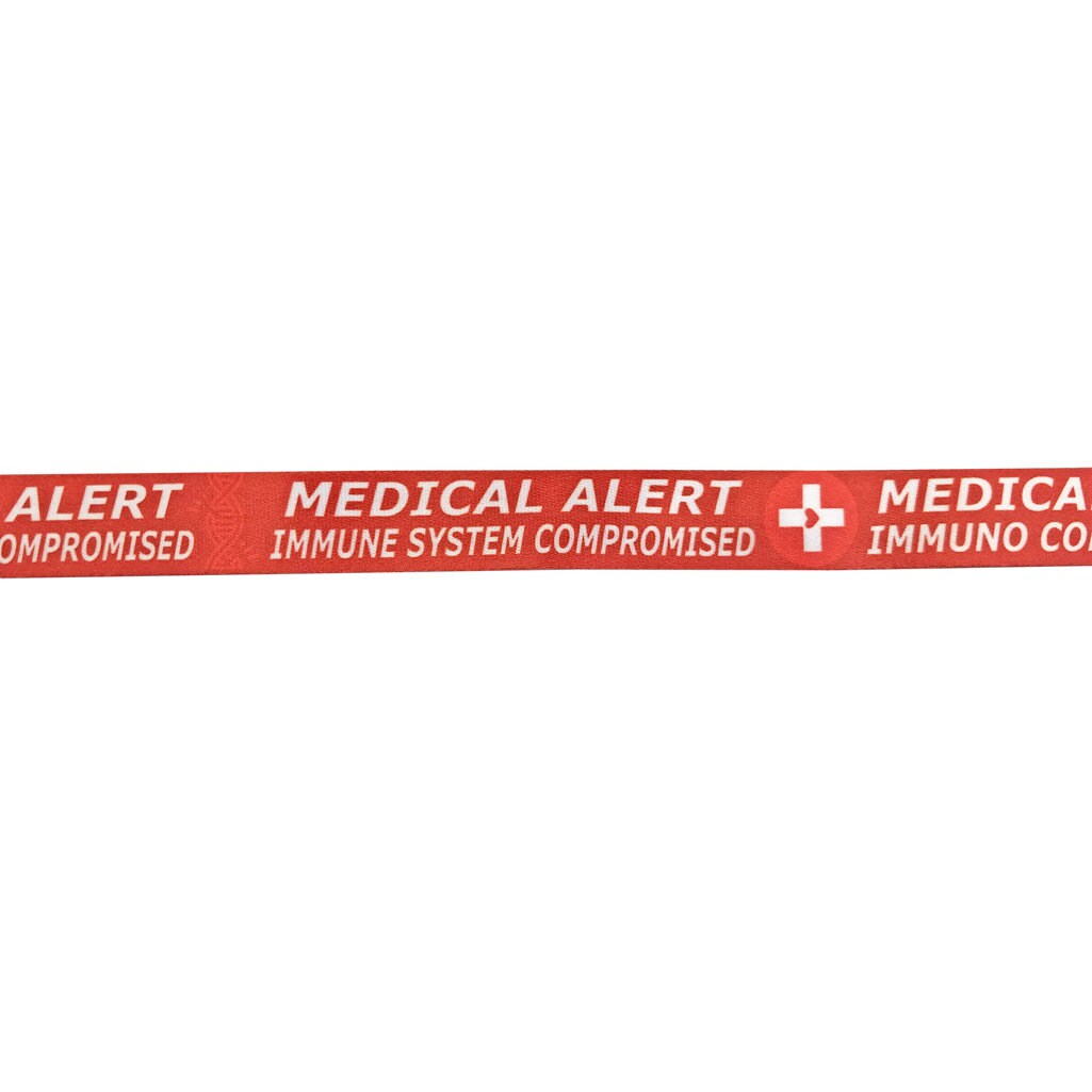Immune System compromised Medical Alert printed Lanyard - neck strap