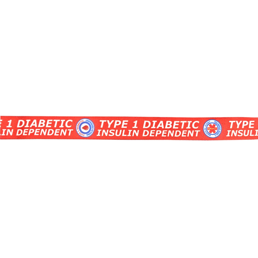 Type 1 Diabetic printed Lanyard - neck strap, ID holder Diabetes Medical Alert insulin dependent