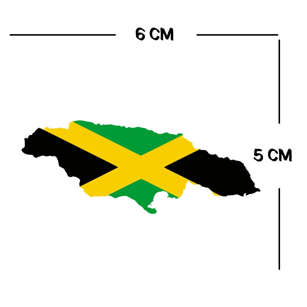 Set of 8 x Jamaica Flag Iron on Transfer for fabric Jamaican Heart Map Crest