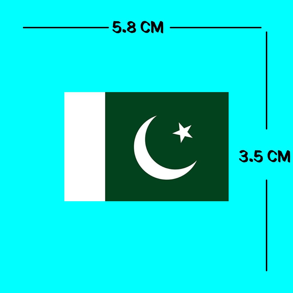 4 X Pakistan Flag Temporary Tattoo Lasts 1 week Pakistani moon star crest Flag