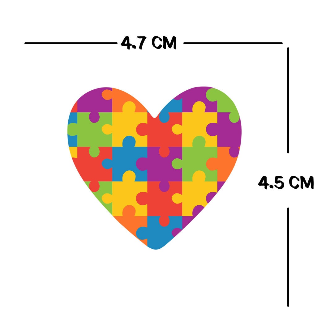 Set of 2 Autism Awareness Temporary Tattoo Waterproof Ribbon Jigsaw Heart