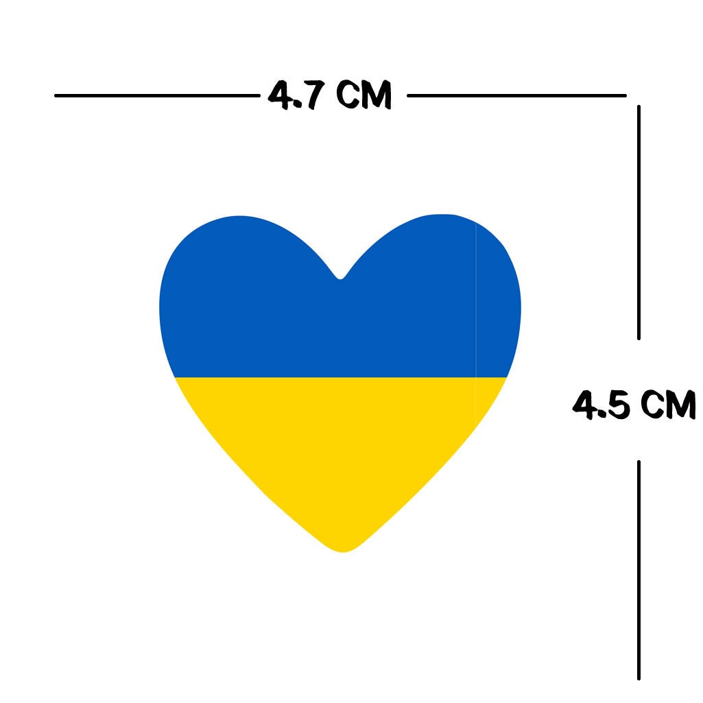 2 x Ukraine Flag Heart Temporary Tattoo Ukrainian