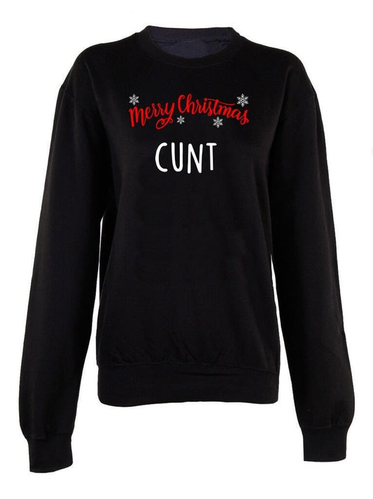 Merry Christmas CUNT crew neck sweatshirt unisex sweater pullover Funny Christmas Jumper