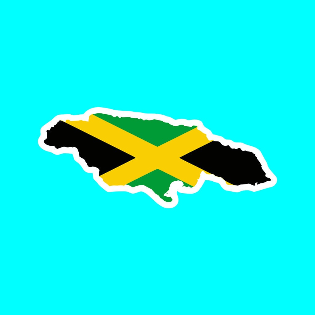 Jamaica Map Flag Iron on Transfer for fabric Jamaican Map patch