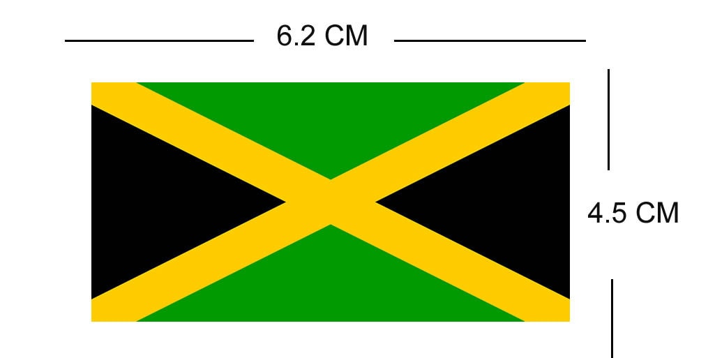 Set of 8 x Jamaica Flag Iron on Transfer for fabric Jamaican Heart Map Crest