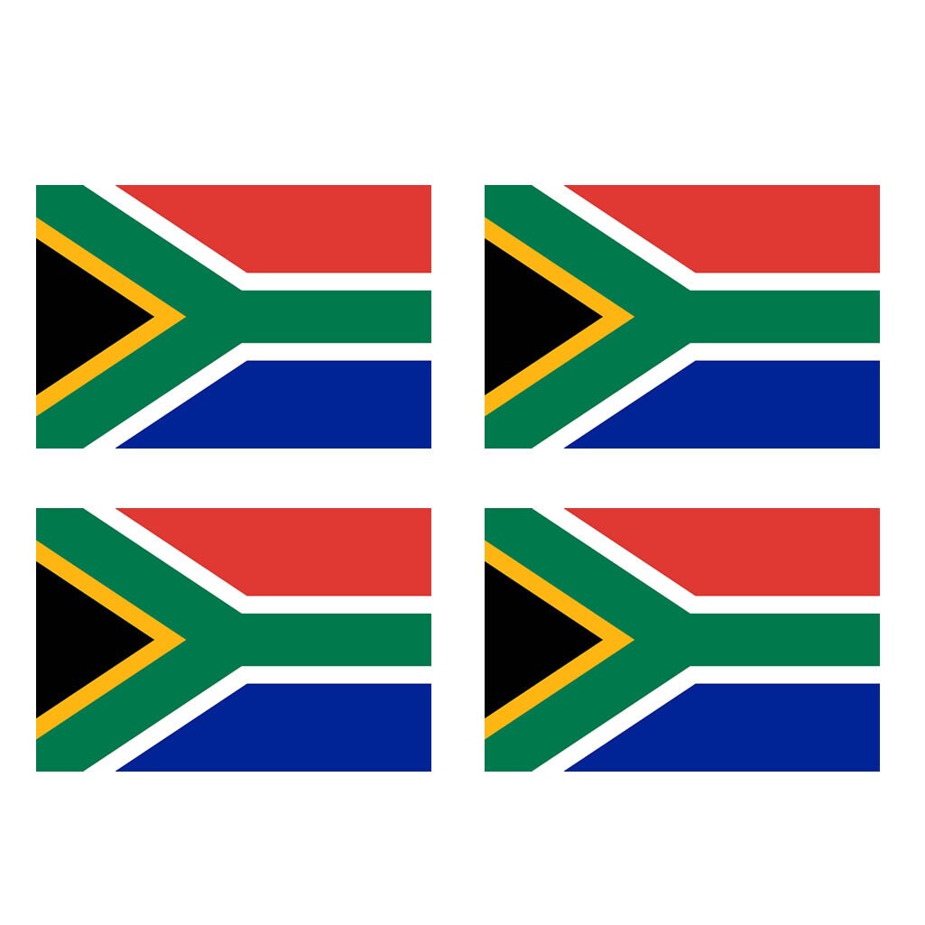 4 X South Africa Flag Temporary Tattoo Lasts 1 week South African Team