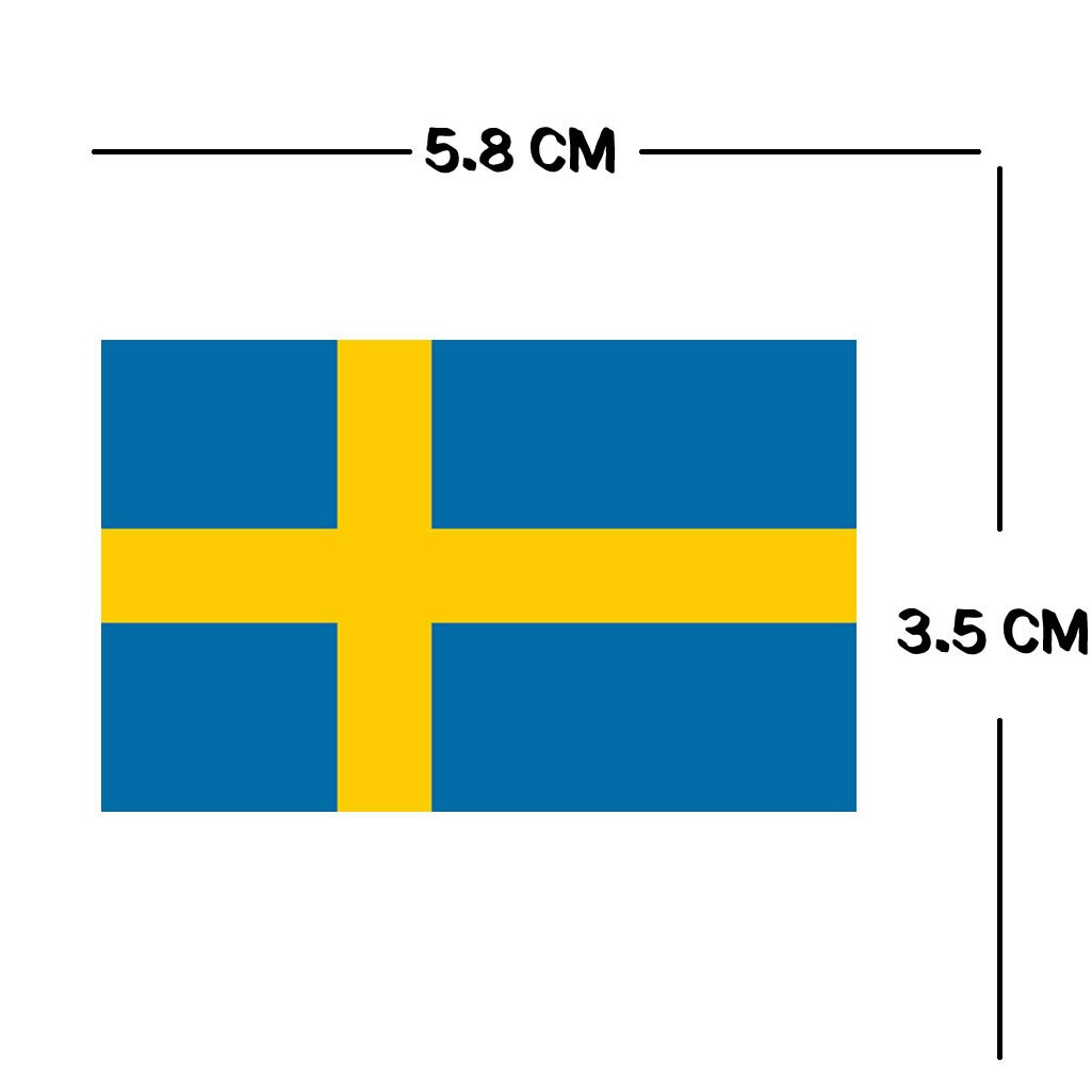 4 X Sweden Flag Temporary Tattoo Lasts 1 week Swedish Team