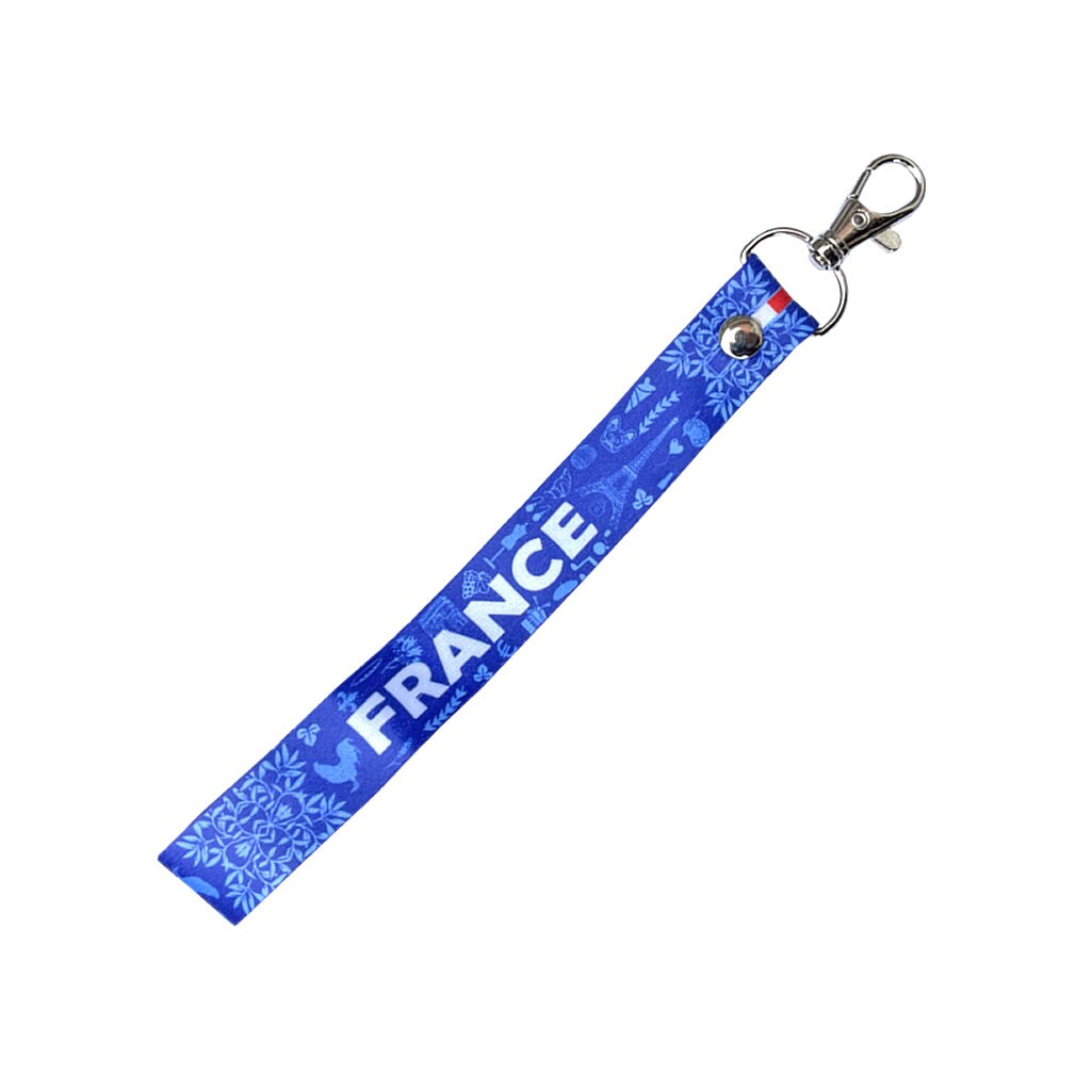 France Lanyard & Key tag SET - French Flag symbols French Day Eiffel tower