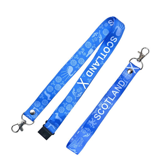 Scotland Lanyard & Key tag SET - Scottish Flag Celtic thistle symbols