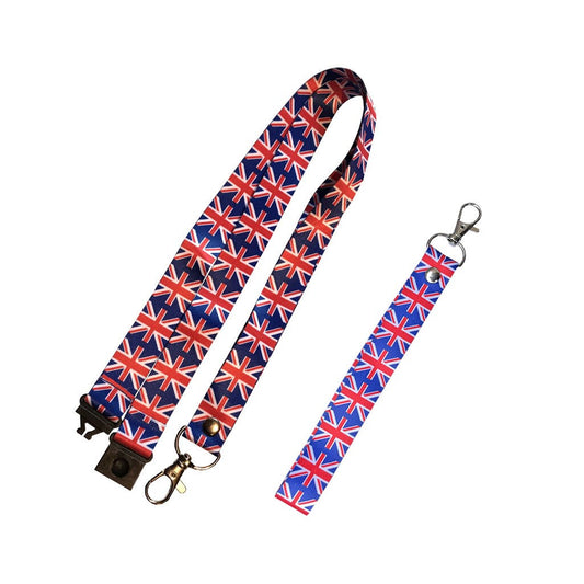 Union Jack Lanyard Key tag SET