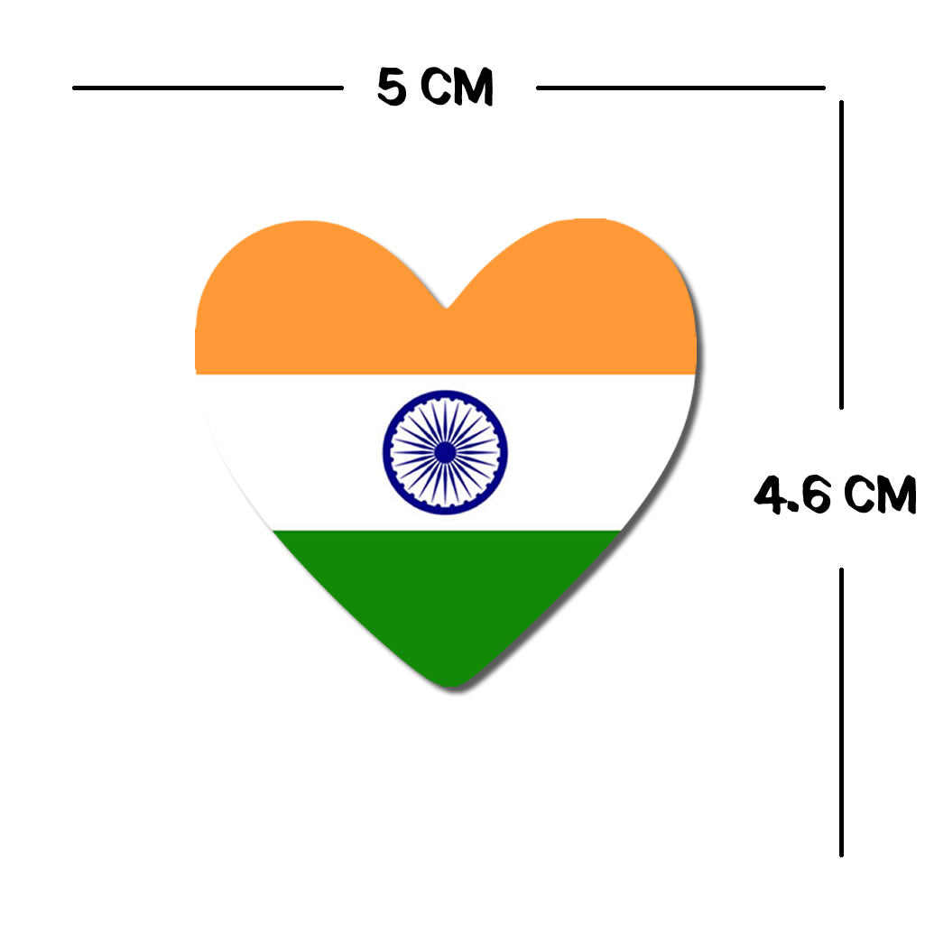 2 × India Flag Heart Temporary Tattoos – Indian Team Support Face Body art