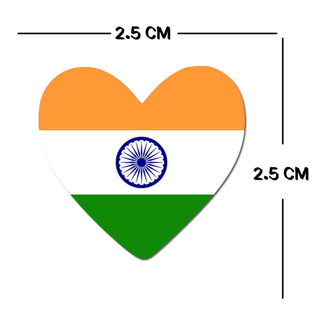 4 X India flag Heart Iron on transfer