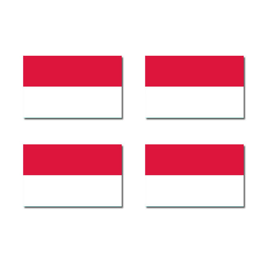 Set of 4 Indonesia Flag Iron on Screen Print Transfers for Fabrics Indonesian Team