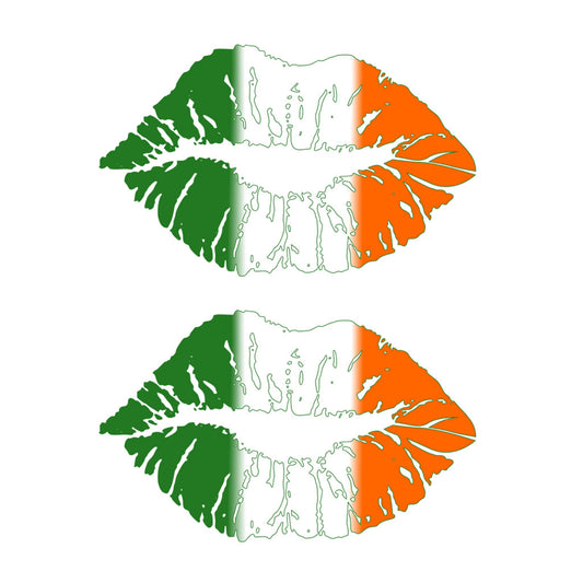 2 x irish flag Lips TEMPORARY TATTOO Love bite Kiss mark saint Patrick's day ireland