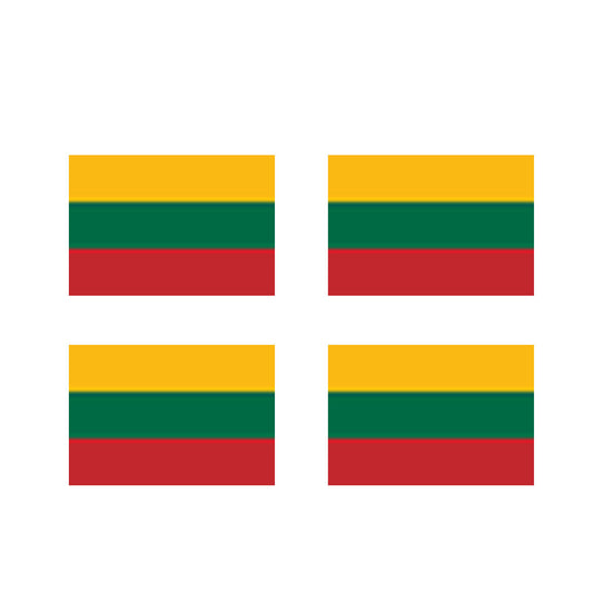 Set of 4 x Lithuania Flag Iron on Screen Print Transfers for Fabrics Lithuanian Flag