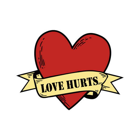Love Hurts heart Temporary Tattoo long lasting Valentine's day