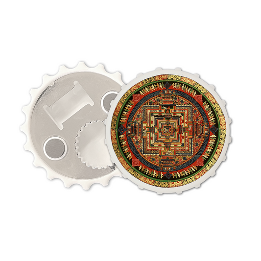 Mandala Magnetic bottle cap opener fridge magnet Tibet Tibetan symbol Buddhist