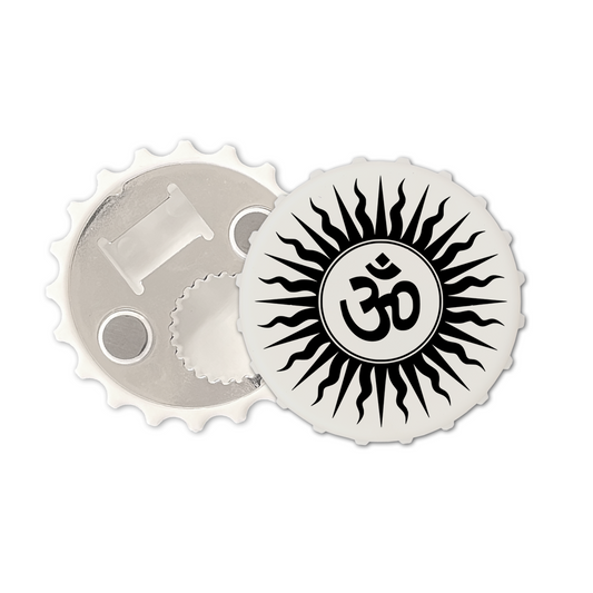 OM Magnetic bottle cap opener fridge magnet Hindu sun sign