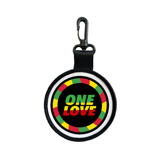 One Love Luggage Tag Pull Bag Key Ring Keyring Rasta Flag rastafari