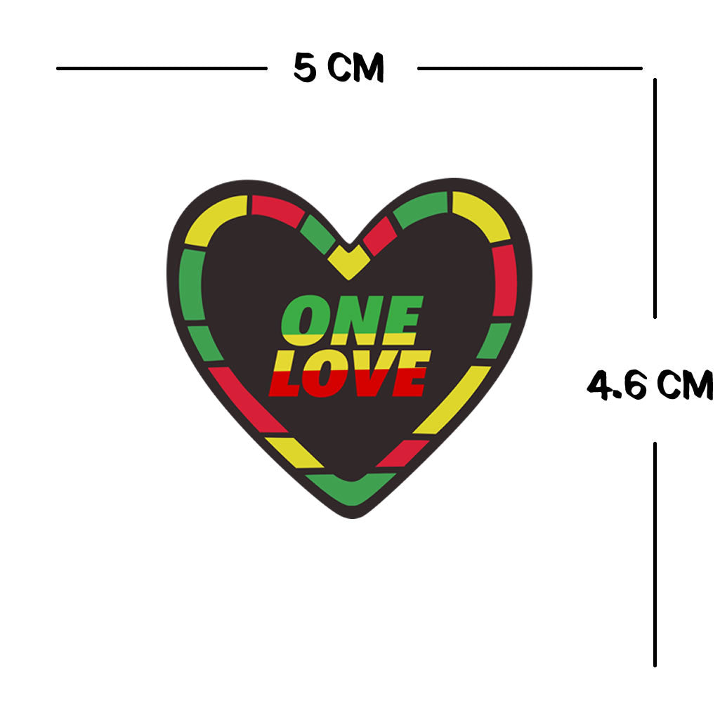One Love Heart Temporary Tattoos – 2 Pack, Rasta Flag, Jamaica Rastafari Body Art