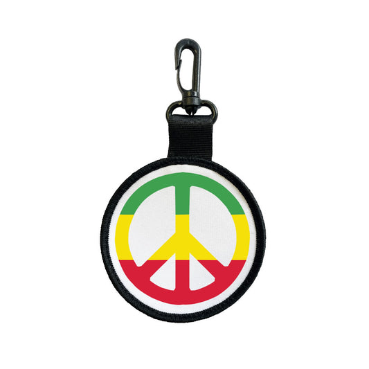 Peace Sign Luggage Tag Pull Bag Key Ring Keyring Rasta flag