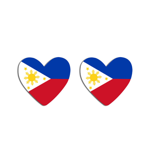 Philippines Flag Heart Temporary Tattoos (2 Pack) non toxic Filipino Team body art