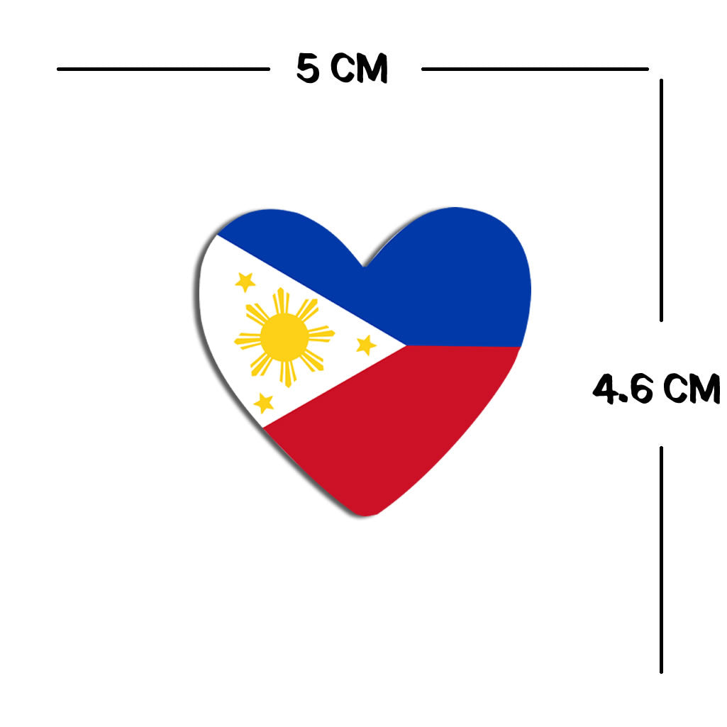 Philippines Flag Heart Temporary Tattoos (2 Pack) non toxic Filipino Team body art