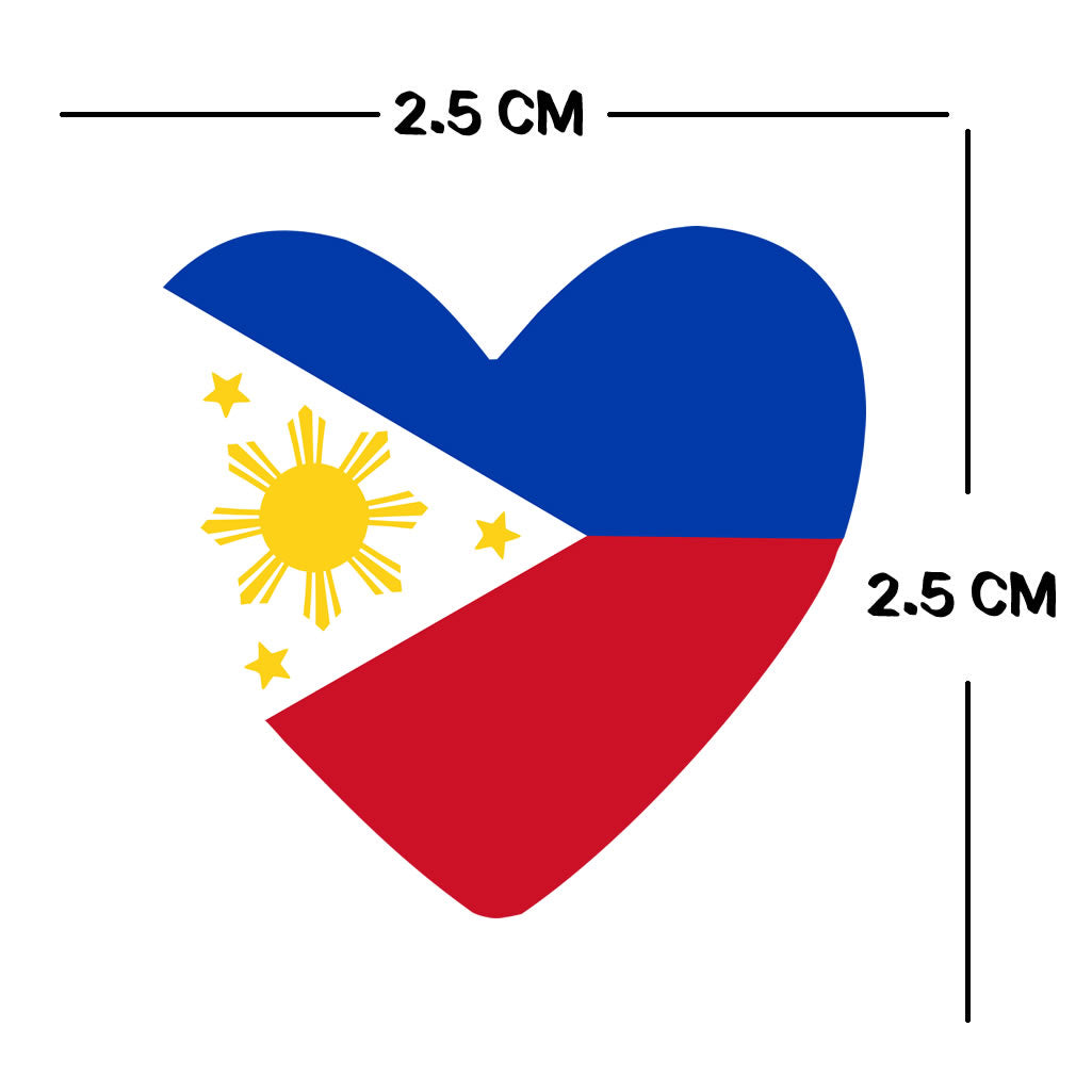 4 X Philippines flag Heart Iron on Screen Print transfer Filipino Team