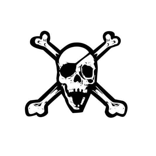 Skull and Bones Semi Permanent Tattoo Waterproof Lasts 1 - 2 weeks pirate theme