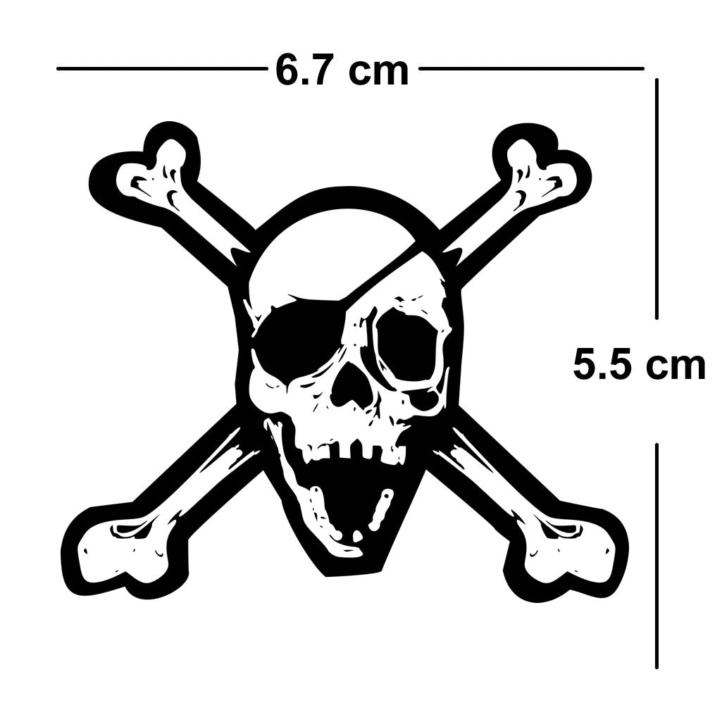 Skull & Crossbones Temporary Tattoo – Pirate Party Accessory, Waterproof, Skin-Safe, Long-Lasting Pirate Theme body art