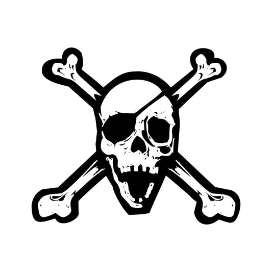Danger Skull iron on Screen print Transfer for fabrics pirate eye patch