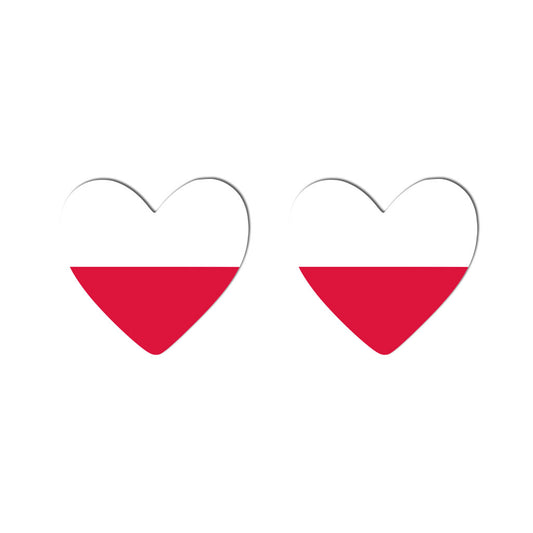 2 x  POLAND Heart Flag Heart Temporary Tattoo POLISH Team