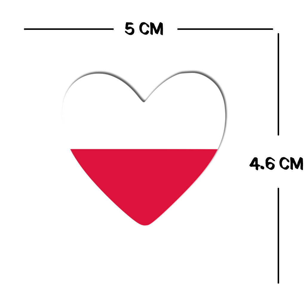 2 x  POLAND Heart Flag Heart Temporary Tattoo POLISH Team
