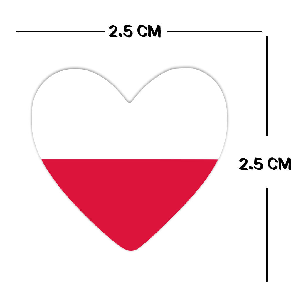 4 X Poland flag Heart Iron on transfer