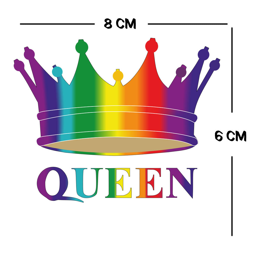 Queen rainbow crown temporary tattoo